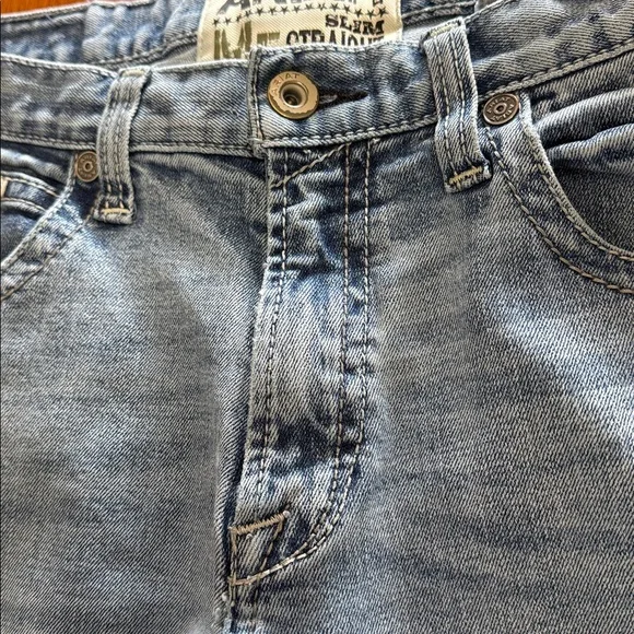 Ariat Light Blue M5 Straight Men's Jeans - Picture 5 of 16